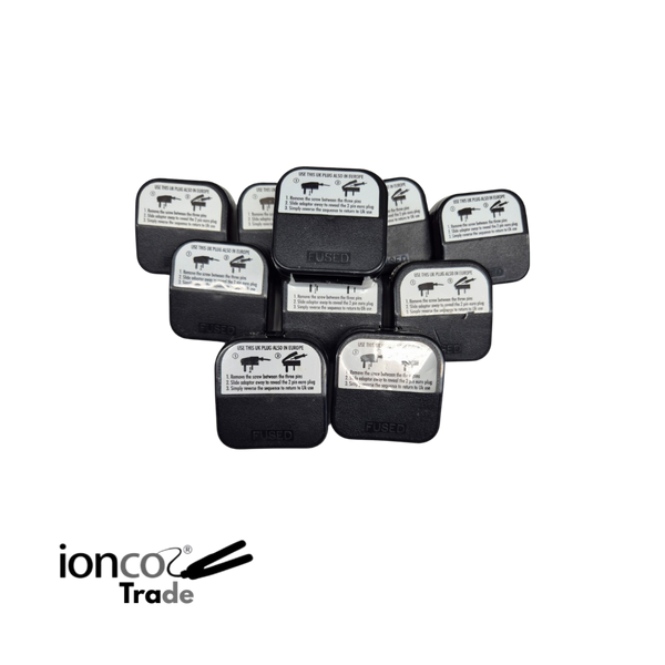 EU to UK Plug Adaptor (2 pin to 3 pin) Trade Packs Sizes 10-100