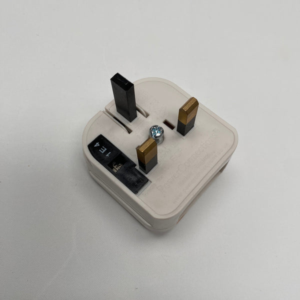 White EU to UK Plug Adaptor (2 pin to 3 pin)